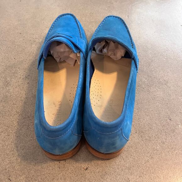 Cole Haan blue leather penny loafer women shoes 8.5 work flats casual narrow fit - Picture 3 of 9